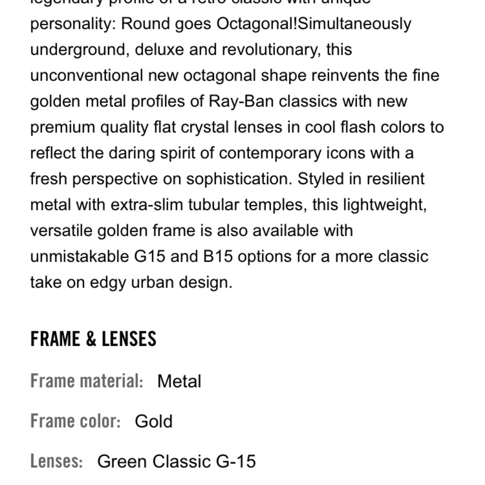 Octagonal Ray Bans - Picture 4 of 6